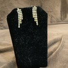 Vintage Crystal Goldtone Fringe Dangle Ear Rings 1.2” Long — photo 1
