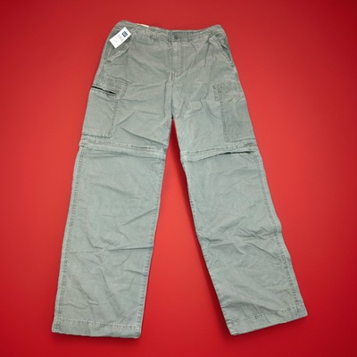 Gap Y2K Olive Green Cargo Pants Zip Off Shorts Legs 32x34 Dead Stock 2000 s