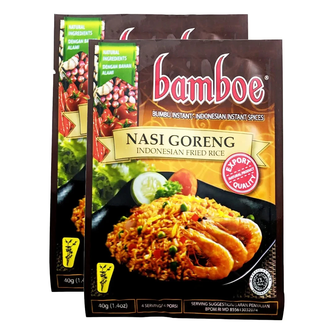 Bamboe Nasi Goreng Indonesian Fried Rice  Instant Spices 40g - Pack of 2