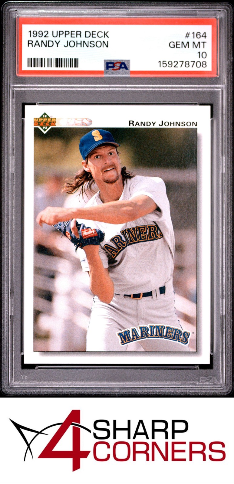 Randy Johnson #164 Baseball Cards 1992 Upper Deck trading card — raw and PSA graded price guide