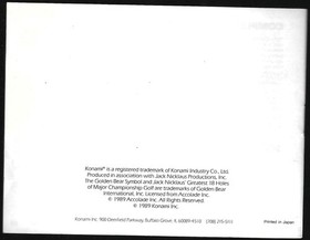 [SOLO MANUAL] Jack Nicklaus' Championship Golf (Nintendo NES, 1989) Limpio