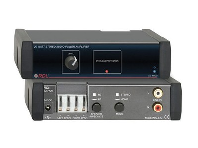 RDL EZ-PA20X Stereo Power Amplifier 20W 10W/Ch Selectable 4ohm/8ohm Limiter