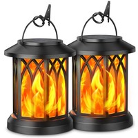 Solar Laternen Garten Flammeneffekt Wasserdicht Outdoor Deko IP65 2 StüCk