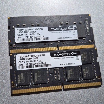 TeamGroup 32GB Kit (x2 16GB) DDR4 2400MHz Laptop RAM - CL19  Elite