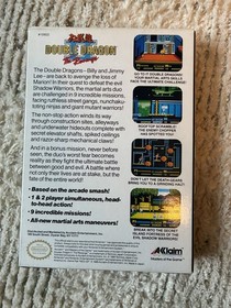 Double dragon II In Box Complete Nintendo nes With Poster Untested