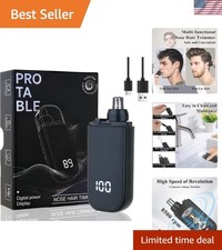 Professional Dual-Edge Nose and Ear Hair Trimmer for Men and Women - Sleek Black
