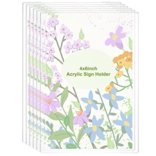 Acrylic Sign Holder, 6 Pack 4x6 Clear Picture Frame, Horizontal