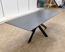 Furniture Village 'Warrior' Extending Dining Table Grey Sintered Stone 180-220cm