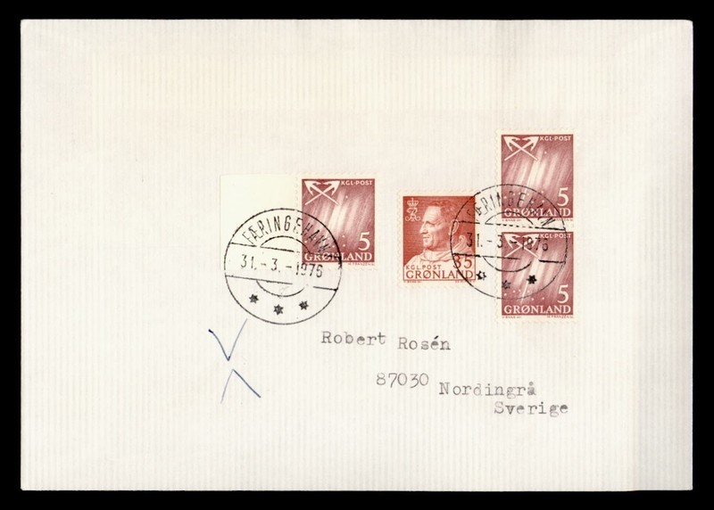 DR WHO 1976 GREENLAND FAERINGEHAVN ANTARCTIC TO SWEDEN R82378