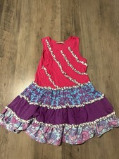 Jelly The Pug Youth Girls Dress Floral Design Pink Purple Blue Size 7