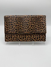 Leopard Print Foldover Clutch Bag Striped Lin...