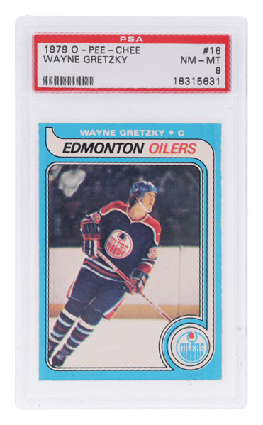 1979 O-Pee-Chee Wayne Gretzky Rookie RC #18 PSA 8 NM-MT | Edmonton Oilers HOF view 3