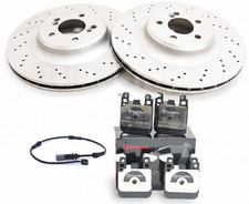 REAR DRILLED BRAKE DISCS BREMBO PADS & WIRE 370mm FOR BMW M2 M3 M4