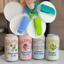 4-Pack Reusable Soda Can Lids with Silicone Straws Beverage,Sealed and leak-proo