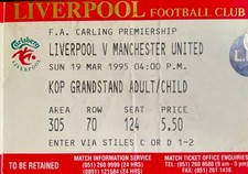 LIVERPOOL V MANCHESTER UNITED-19/03/95-CARLING PREMIER LEAGUE TICKET.