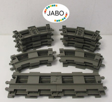 Lego Duplo binari/binari nuovi grigio scuro 18 curve 6 treno ferroviario dritto