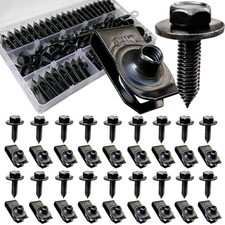 60PCS U Nut Clips Hex Head Automotive Body Fender Bolts Kit for Most Cars 1/4