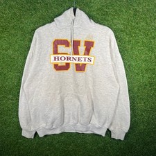Vintage Jerzees Super Sweats SV Hornets Hoodie Mens XL Gray 90s Made in USA