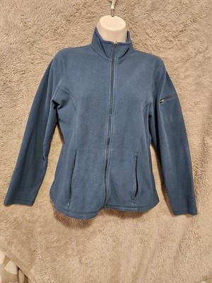 L.L. Bean Sweater, Fleece Zip-up Petite Small Blue, Pocket on Sleeve, Womens