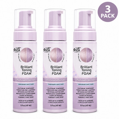 Splat Brilliant Toning Foam Platinum Blonde Temporary Hair Toner 5 fl oz 3 Pack