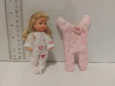 Doll Clothes Handmade to fit 4" Kelly & Tommy  doll- 2-Footsie Pjs K50