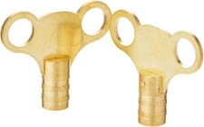 Merriway Easigrip Radiator Key Pack of 2 - Solid Brass Clock Type Bleed Valve To
