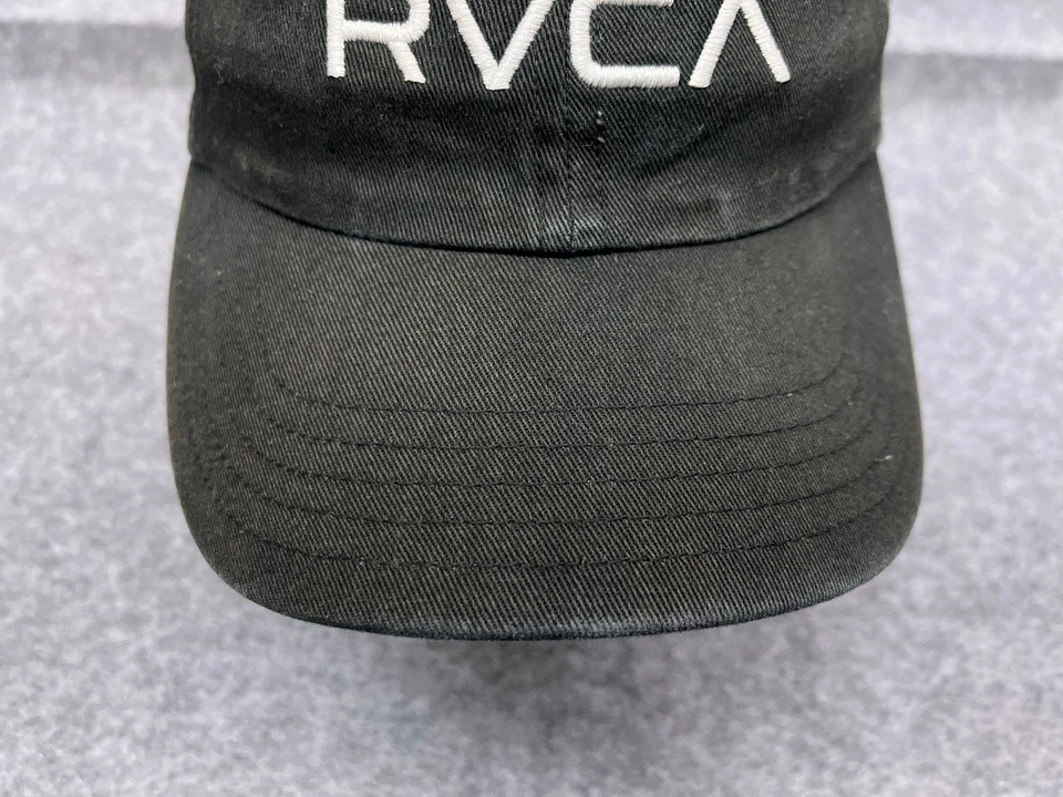 RVCA Sombrero Gorra Correa Trasera Adulto Talla Única Negro Algodón Bordado Patín Playa Foto 3 de 4