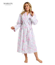 Ladies 100% Woven Cotton Summer Wrap Gown Meadow
