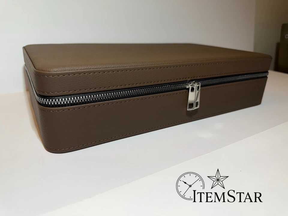 Роскошный кожаный чехол с 12 слотами — серо-коричневый органайзер для хранения в путешествиях - Изображение 3 из 4