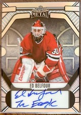 Ed Belfour, Silver Prismatic 2025 Leaf Hockey Legends Auto, 5/10