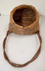 PRIMITIVE FOLK ART BASKET HANGS AROUND NECK BERRY BASKET HANDMADE NATURAL MATERI — photo 3