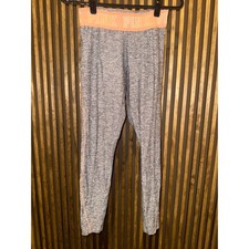 PINK Victoria Secret Ultimate Gray Heather Leggings Peach Trim