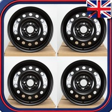 4pcs New 15 x 6 Inch Black Steel Wheel Rim for 2008-2016 Ford Fiesta Replacement