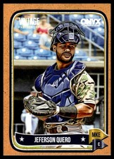 2024 Onyx Vintage Orange Bordered Jeferson Quero /75 Milwaukee Brewers #OVJEQU