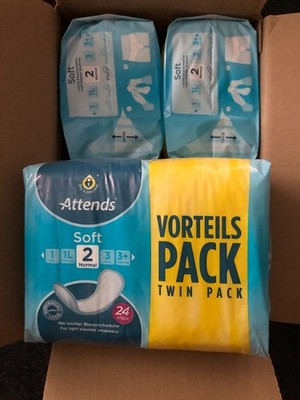 Attends Soft 2 Normal Einlagen Blasenschwäche Inkontinenz  4x24 Stück 
