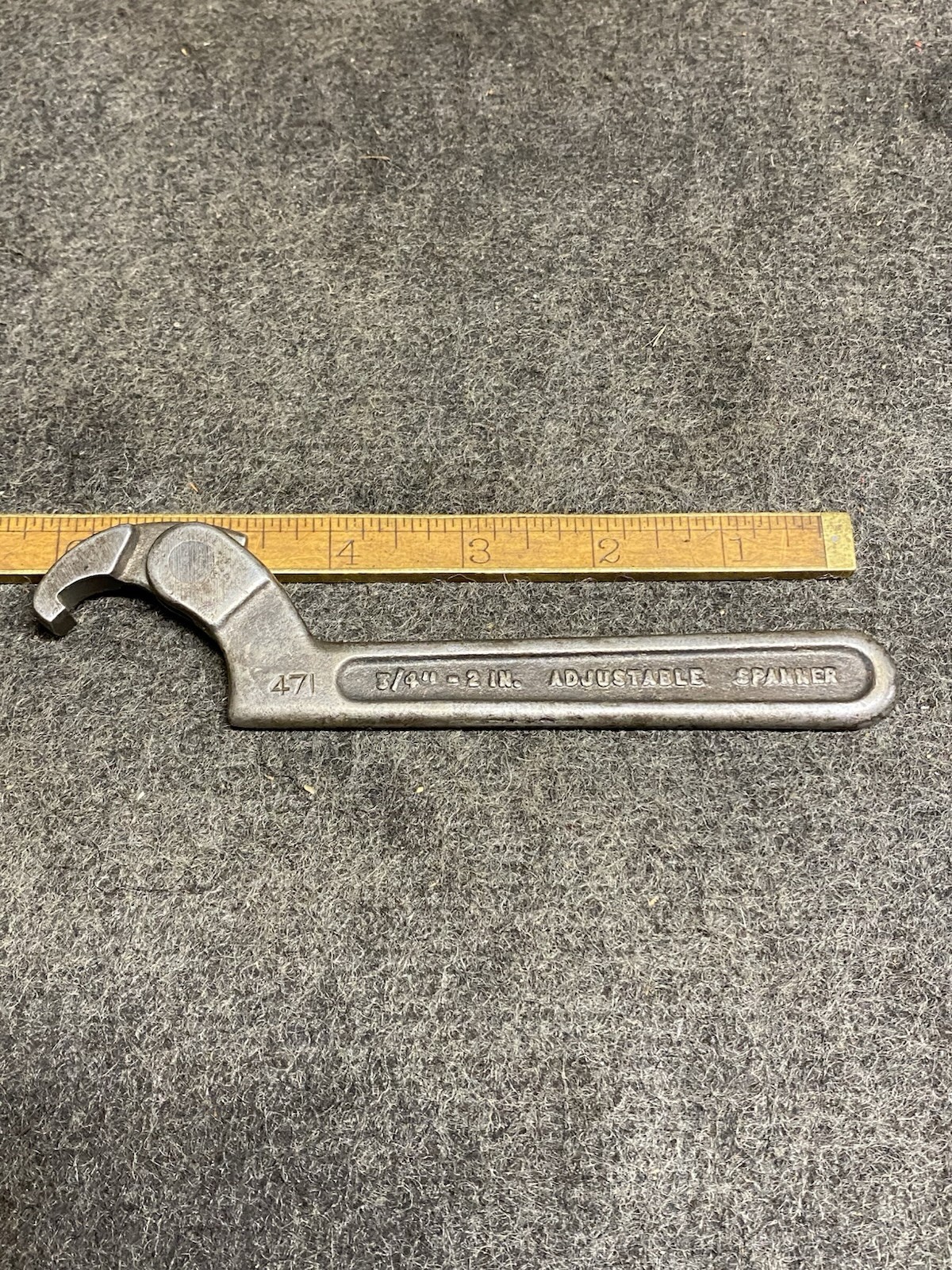 Williams 471 Adjustable Hook Spanner 3/4" To 2" Machinist Lathe Wrench Vintage