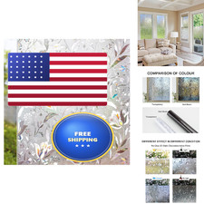 Cottoncolors Window Privacy Film 35X78 3D Rainbow Window Film Decorative Window