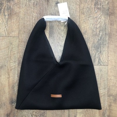 NEWBELLA Anne Knitted Shoulder Hobo Bag City Chic Fabric Handbag Black