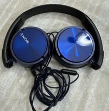Sony MDR-ZX110AP BLUE Wired Overhead Headphones with Microphone, Swivel Fold
