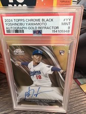 2024 Topps Chrome Black - Autographs Yoshinobu Yamamoto #CBA-YY Gold Refractor 