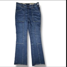 Anthropologie Pilcro High-Rise Bootcut Jeans Size 28 Dark Denim Patch Pocket EUC
