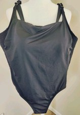 Land's End Women's Lycra Xtra Life One-Piece Swimsuit Black Strech 2X 20W-22W