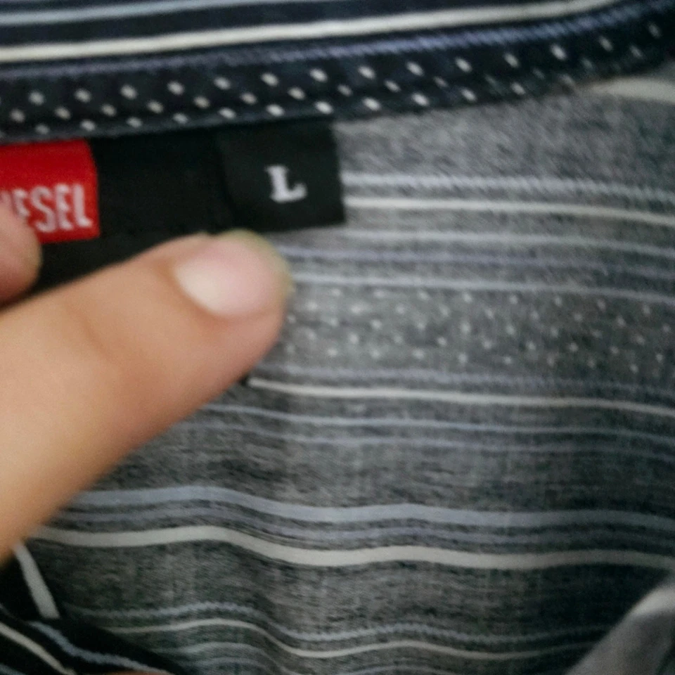 Diesel синий белая полоса на пуговицах размер большой старые деньги тихий роскошный офис - Изображение 4 из 4