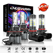 Fit Chrysler aspen 2007 2008 2009 Headlight Hi Lo Fog Light Bulbs combo 6500K