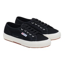 Image of Superga Womens/Ladies 2750 Mesh Trainers3.5 UK Black/White  SP431
