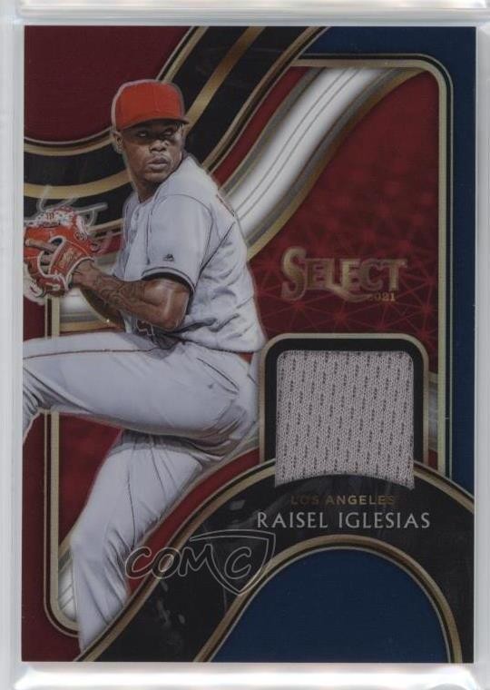 2021 Panini Select Swatches Tri-Color Prizm 89/99 Raisel Iglesias #SS-RI bn5