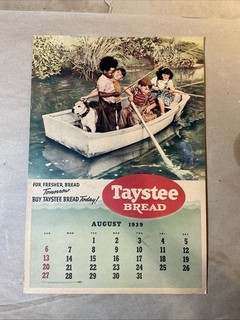 August 1939 Taystee Bread Our Gang Advertising Calendar As Is INV AC07 07