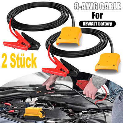 2 Stk 8 AWG Jumper Starthilfe Adapter Für Dewalt 18V 20v Akku Auto Booster Kabel