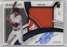2022 Panini Immaculate Premium Green 3/5 Jose Siri #PPA-JS Patch Auto 07b3