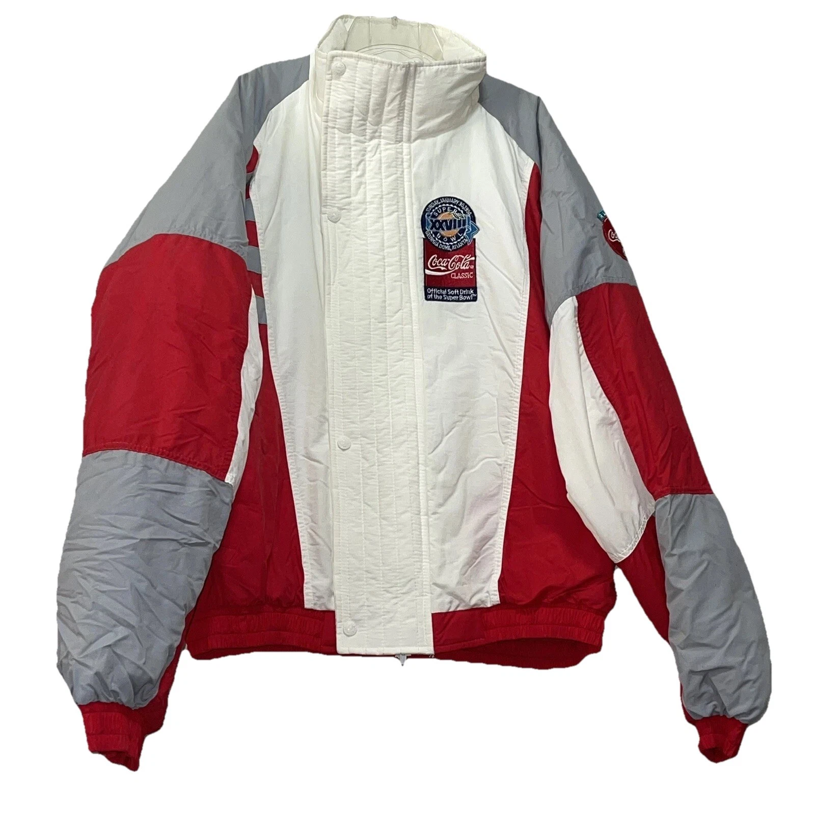 Vintage 1994 Super Bowl coat mens size xl coca cola patch flaw e2050 image 1